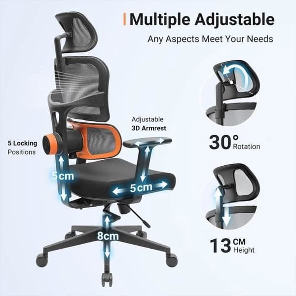 Kontorsstol - NEWTRAL - NT001 - Nedre ryggstöd - Justerbart armstöd - Nylonbas