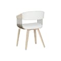 Pikkukuva 3 / 6: Ruokatuoli Home ESPRIT Valkoinen Polyesteri Puu 51 x 55 x 76,5 cm