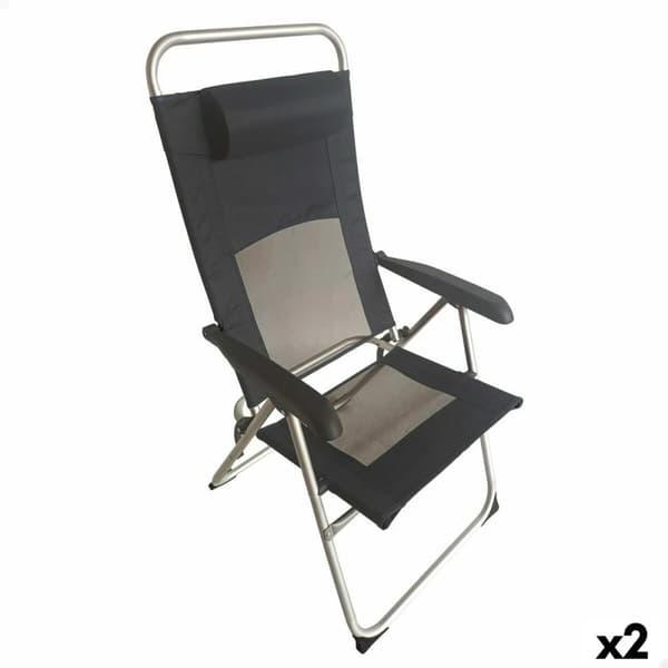 Fällbar stol med nackstöd Aktive 48 x 114 x 63 cm