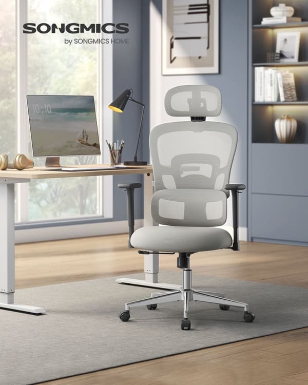Rootz Dove Grey toimistotuoli - teräsrunko, PU-nahka, vaahtomuovipehmuste - nailonpohja - 70 cm x 70 cm x (117-125 cm) - 17 kg - staattinen kantavuus