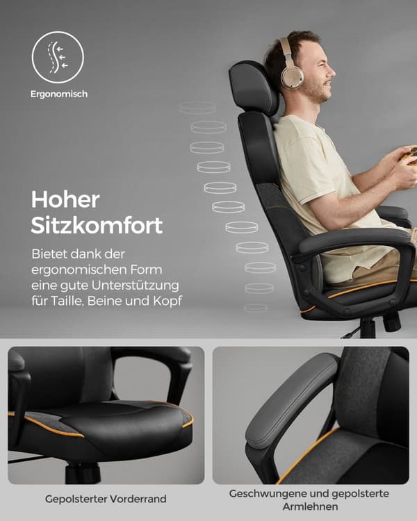Rootz Classic Black Kontorsstol - Ergonomisk skrivbordsstol - Justerbar snurrstol - Skumkudde - 68cm x 68cm x 134,5cm