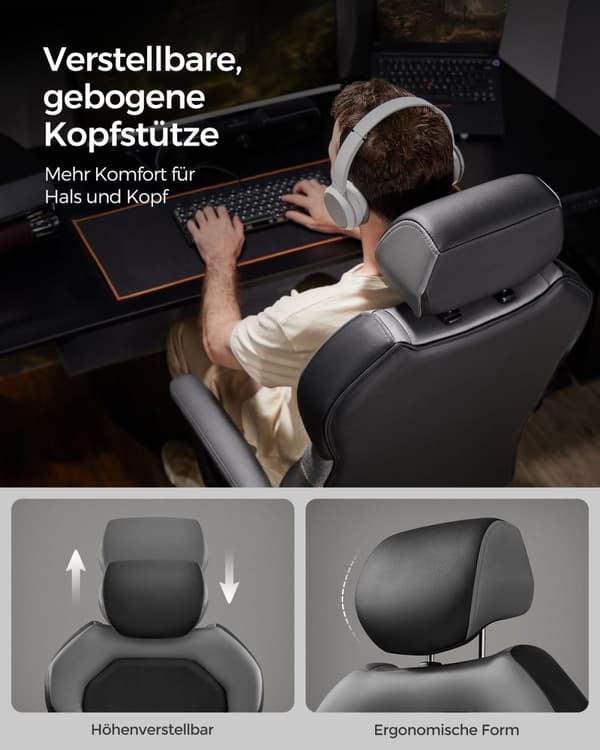 Rootz Classic Black Kontorsstol - Ergonomisk skrivbordsstol - Justerbar snurrstol - Skumkudde - 68cm x 68cm x 134,5cm