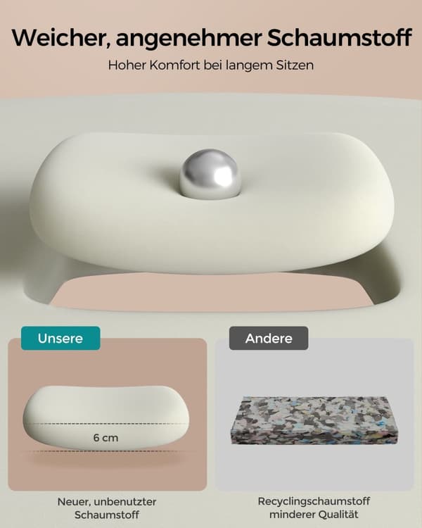 Rootz Pastel Pink kontorstol - Stålstel - Skumsæde - PU-betræk - Justerbar højde - 60 cm x 60 cm x (93-103 cm)