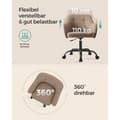 Miniatyrbillede 6 af 8: Rootz Drejestol - Lounge Chair - Rullende sæde - Ergonomisk design - 69 x 65 x 83-93cm - Stålramme - Krydsfiner - Skumpolstring