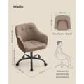 Miniatyrbillede 7 af 8: Rootz Drejestol - Lounge Chair - Rullende sæde - Ergonomisk design - 69 x 65 x 83-93cm - Stålramme - Krydsfiner - Skumpolstring