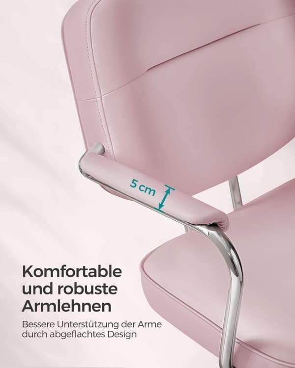 Rootz Pink kontorstol - Ergonomisk stol - Drejestol - PU-materiale - Justerbar højde - 60 cm x 60 cm x (87-97 cm)
