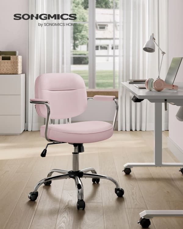 Rootz Pink kontorstol - Ergonomisk stol - Drejestol - PU-materiale - Justerbar højde - 60 cm x 60 cm x (87-97 cm)