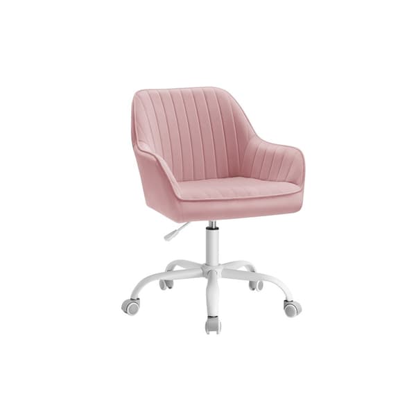 Rootz Velvet Kontorsstol - Skrivbordsstol - Rullstol - Memory Foam Vaddering - 64cm x 62cm x (80-90)cm - Pastellrosa