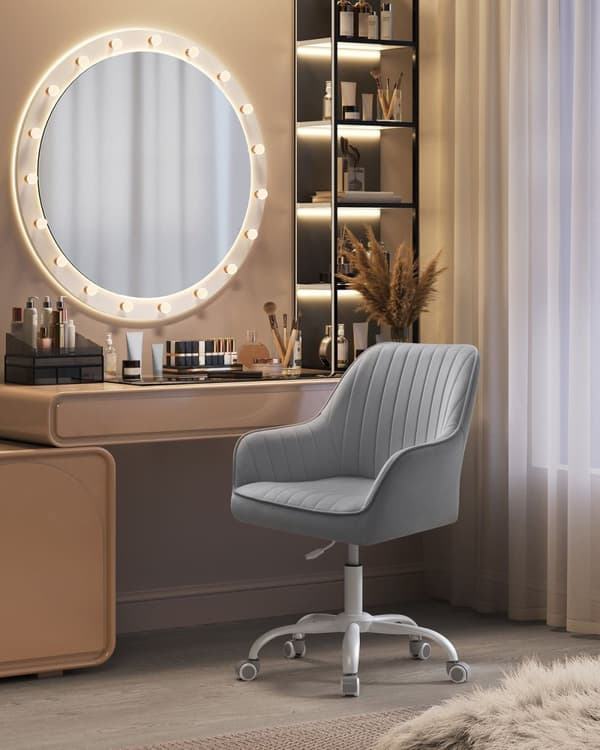 Rootz Modern Office Chair - Snurrstol - Rullstol - Ergonomisk design - Stålstomme - Dove Grey - 64cm x 62cm x (80-90)cm