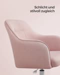 Miniatyrbillede 5 af 9: Rootz Pink Drejestol - Kontorstol - Rullestol - Stålstel - Skumpolstring - 69cm x 65cm x (83-93cm) - Justerbar højde
