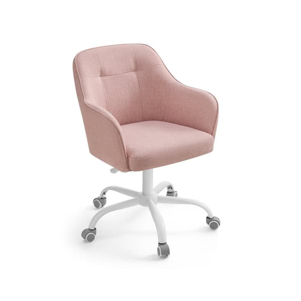 Rootz Pink Drejestol - Kontorstol - Rullestol - Stålstel - Skumpolstring - 69cm x 65cm x (83-93cm) - Justerbar højde