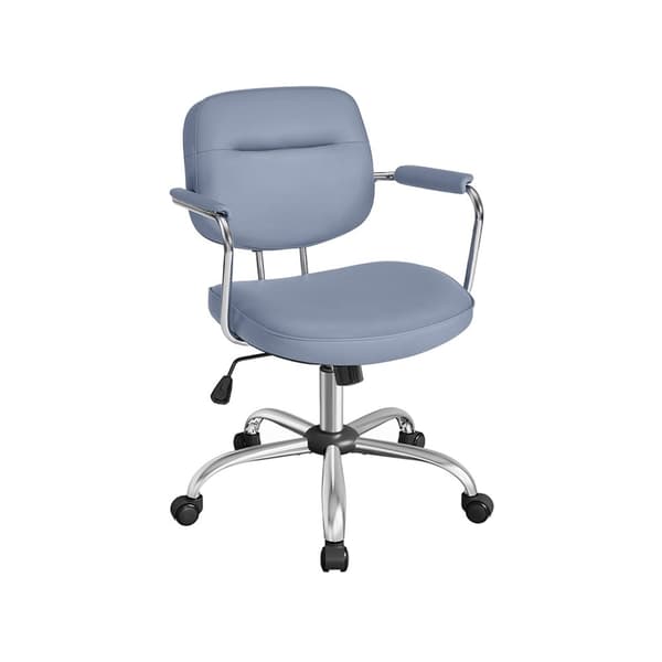 Rootz Mist Blue Ergonomic Kontorstol - PU-læderstol - Justerbart sæde - Skumpolstring - Stålramme - 60cm x 60cm x (87-97)cm