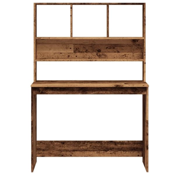 vidaXL skrivebord m. hylder 102x45x148 cm konstrueret træ antikt træ