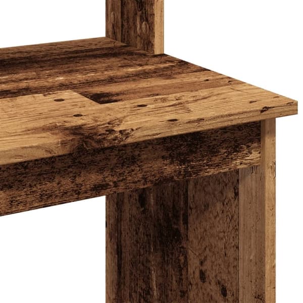 vidaXL skrivebord m. hylder 102x45x148 cm konstrueret træ antikt træ