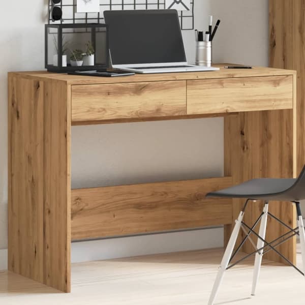 vidaXL skrivebord 101x50x76,5 cm konstrueret træ kunsteg