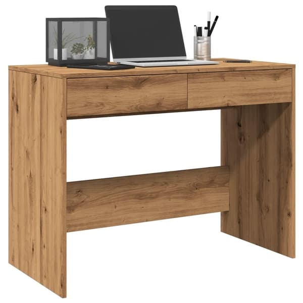 vidaXL skrivebord 101x50x76,5 cm konstrueret træ kunsteg