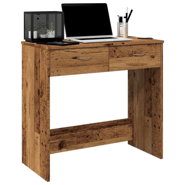 vidaXL skrivebord 80x40x75 cm konstrueret træ antikt træ