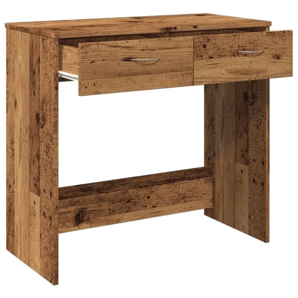 vidaXL skrivebord 80x40x75 cm konstrueret træ antikt træ