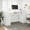 Miniatyrbillede 5 af 11: vidaXL skrivebord med LED-lys 160x55x91 cm konstrueret træ hvid