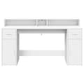 Miniatyrbillede 7 af 11: vidaXL skrivebord med LED-lys 160x55x91 cm konstrueret træ hvid