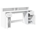 Miniatyrbillede 10 af 11: vidaXL skrivebord med LED-lys 160x55x91 cm konstrueret træ hvid