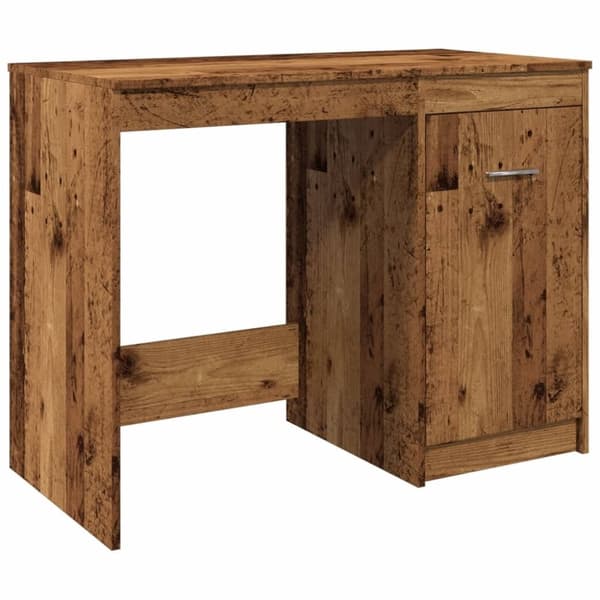vidaXL skrivebord 100x50x76 cm konstrueret træ antikt trælook