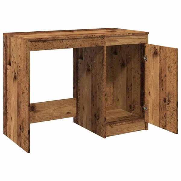 vidaXL skrivebord 100x50x76 cm konstrueret træ antikt trælook