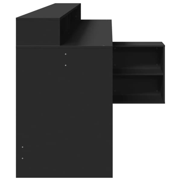 vidaXL Työpöytä LED-valoilla musta 200x104x91 cm tekninen puu