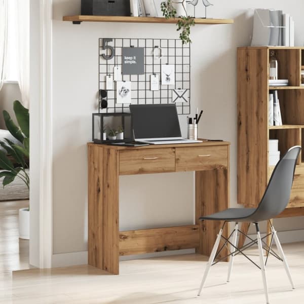 vidaXL skrivebord 80x40x75 cm konstrueret træ kunsteg