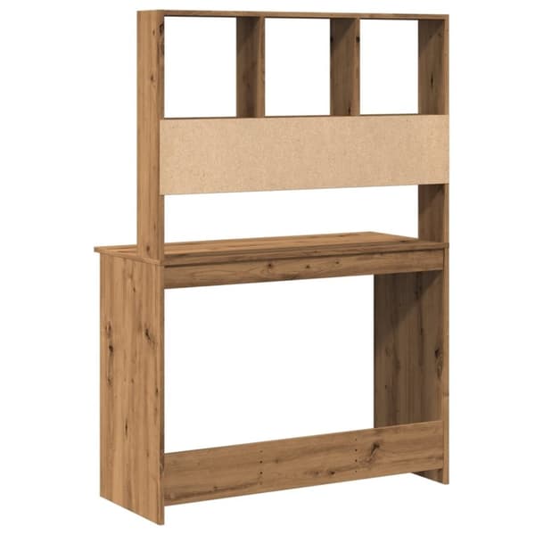 vidaXL Skrivbord med hyllor artisan ek 102x45x148 cm konstruerat trä