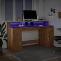 Miniatyrbilde 6 av 11: vidaXL Skrivebord med LED-lys artisan eik 160x55x91 cm konstruert tre