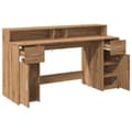Miniatyrbilde 10 av 11: vidaXL Skrivebord med LED-lys artisan eik 160x55x91 cm konstruert tre