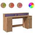 Miniatyrbilde 1 av 11: vidaXL Skrivebord med LED-lys artisan eik 160x55x91 cm konstruert tre
