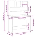 Miniatyrbild 9 av 10: vidaXL Skrivbord med hyllor åldrat trä 102x45x148 cm konstruerat trä