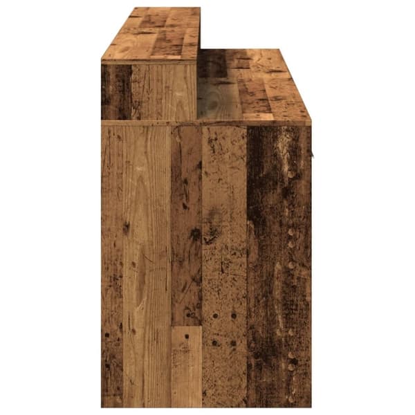 vidaXL Työpöytä LED-valoilla vanha puu 160x55x91 cm tekninen puu
