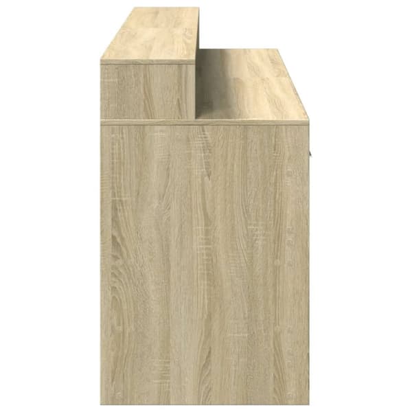 vidaXL Työpöytä LED-valoilla Sonoma-tammi 160x55x91 cm tekninen puu