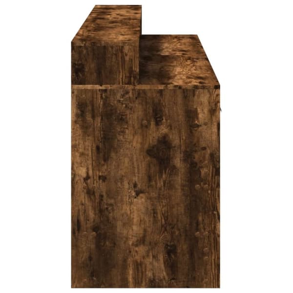 vidaXL Skrivebord med LED-lys røkt eik 160x55x91 cm konstruert tre