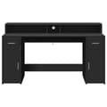 Miniatyrbilde 7 av 11: vidaXL Skrivebord med LED-lys svart 160x55x91 cm konstruert tre
