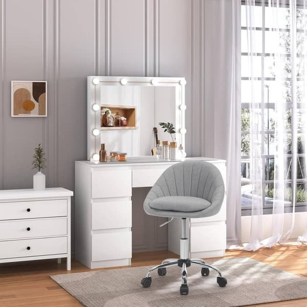 Rootz Ergonominen toimistotuoli - Moderni pöytätuoli - Kaksinkertainen pehmuste - Korkeussäädettävä - 52cm x (72-82)cm x 52cm - Harmaa