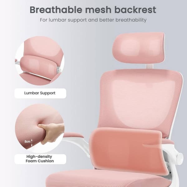Rootz Ergonominen toimistotuoli - Mesh-kääntötuoli - Tietokonetuoli - Ristiseläntuki - Säädettävä niskatuki - 62cm x 116-123,5cm x 69,5cm