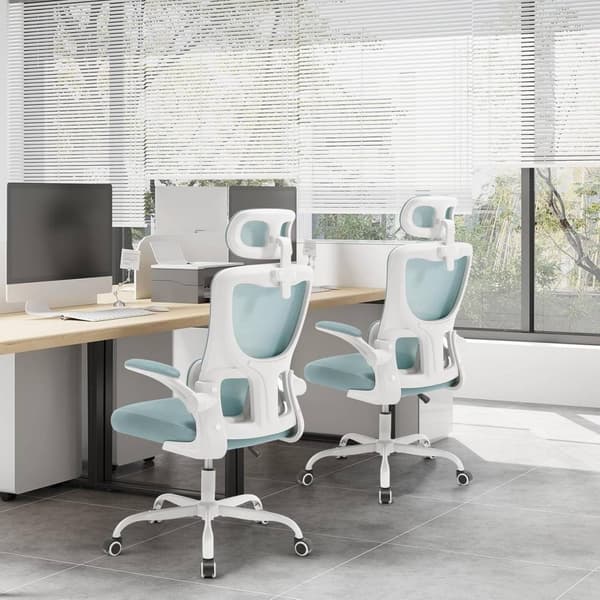 Rootz Ergonomic Office Chair - Mesh Skrivebordsstol - Lændestøtte - Vippefunktion - Justerbar nakkestøtte - 62cm x (116-123,5)cm x 69,5cm