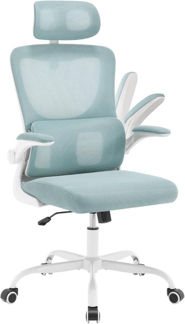 Rootz Ergonomic Office Chair - Mesh Skrivebordsstol - Lændestøtte - Vippefunktion - Justerbar nakkestøtte - 62cm x (116-123,5)cm x 69,5cm