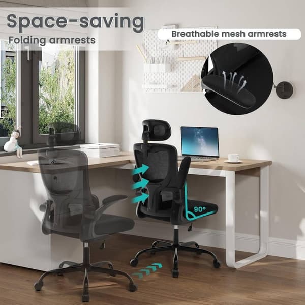 Rootz Ergonominen toimistotuoli - Kääntyvä tuoli - Pöytätuoli - Rinnetuki - 62cm x (116-123,5cm) x 69,5cm