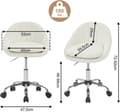 Miniatyrbild 3 av 8: Rootz Ergonomic Office Chair - Velvet Skrivbordsstol - Vridbar datorstol - Dubbelkudde - Höjdjusterbar - 52cm x (72-82cm) x 52cm - Rosa/Grå/Beige