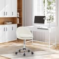 Miniatyrbild 4 av 8: Rootz Ergonomic Office Chair - Velvet Skrivbordsstol - Vridbar datorstol - Dubbelkudde - Höjdjusterbar - 52cm x (72-82cm) x 52cm - Rosa/Grå/Beige