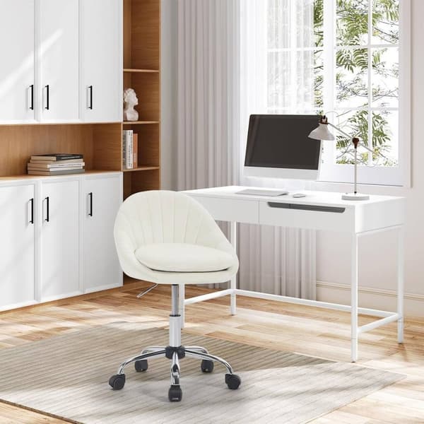 Rootz Ergonomic Office Chair - Velvet Skrivbordsstol - Vridbar datorstol - Dubbelkudde - Höjdjusterbar - 52cm x (72-82cm) x 52cm - Rosa/Grå/Beige