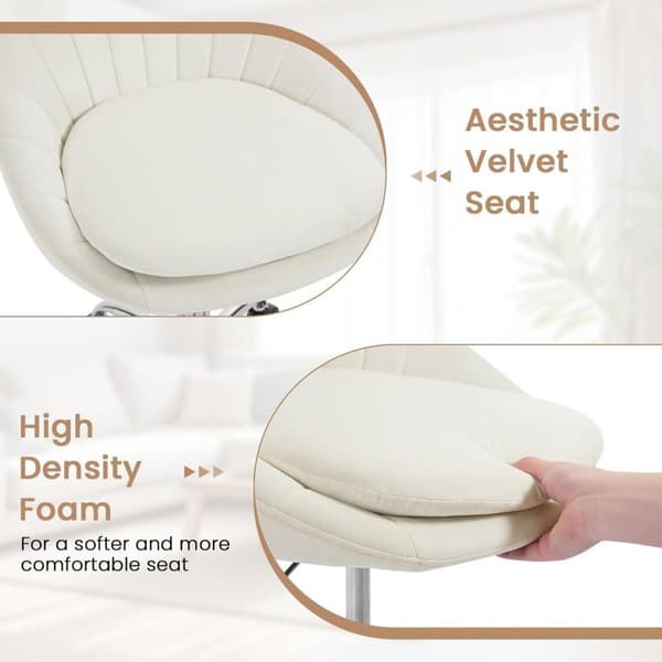 Rootz Ergonomic Office Chair - Velvet Skrivbordsstol - Vridbar datorstol - Dubbelkudde - Höjdjusterbar - 52cm x (72-82cm) x 52cm - Rosa/Grå/Beige