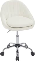 Miniatyrbild 1 av 8: Rootz Ergonomic Office Chair - Velvet Skrivbordsstol - Vridbar datorstol - Dubbelkudde - Höjdjusterbar - 52cm x (72-82cm) x 52cm - Rosa/Grå/Beige