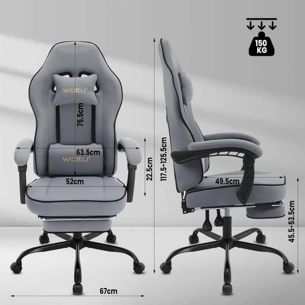 Rootz pelituoli - korkea selkänojallinen työtuoli - verkkokangas - leveä pehmustettu istuin - ergonominen muotoilu - 63,5 cm x (117,5-125,5 cm) x 60 c