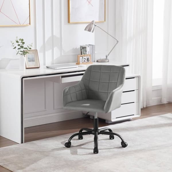Rootz Ergonominen toimistotuoli - Velvet pöytätuoli - Kääntyvä tuoli - High Density Foam - Säädettävä korkeus - 58cm x (77-85cm) x 60,5cm